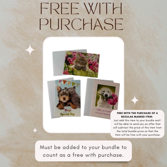 🆓 - Dogs and Cats Themed Birthday Card Set - Free With Purchase - Picture 1 of 9